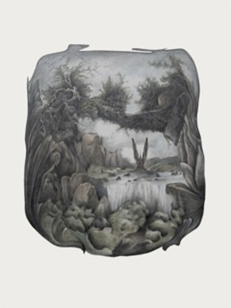 Hélène Muheim - Inlassablement, ce qui n'est plus : Drowning Donkey - 30 x 40 cm - Poudre de graphite et ombres à paupières sur papier